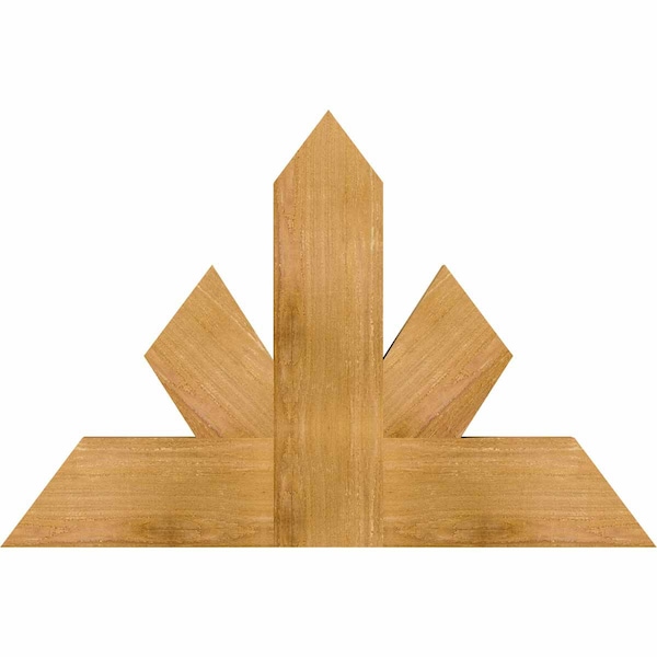 Ekena Millwork Saratoga Rough Sawn Timber Gable Bracket, Western Red Cedar, 36"W x 24"H x 2"D x 6"F, 16/12 Pitch GBW036X24X0206SAR00RWR - main